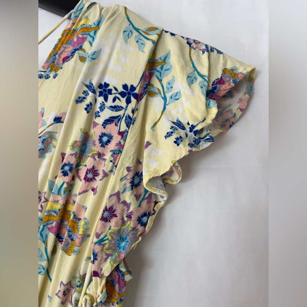 Floral Twist Front Cutout Maxi Dress - Yellow Floral size S - Picture 5 of 10